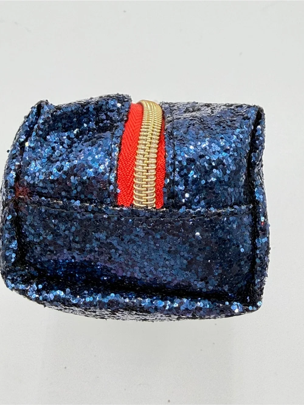 NWT Trina Turk Navy Blue Glitter Cosmetic Makeup Travel Pouch